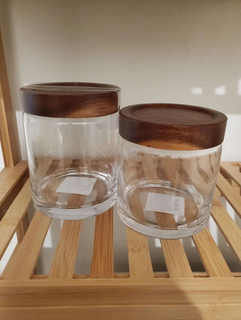 Target Threshold Acacia Wood Glass Jar Canisters